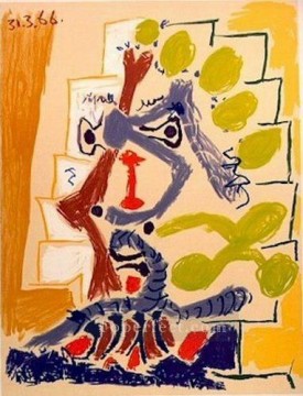 Pablo Picasso Painting - Rostro cubista de 1966 Pablo Picasso